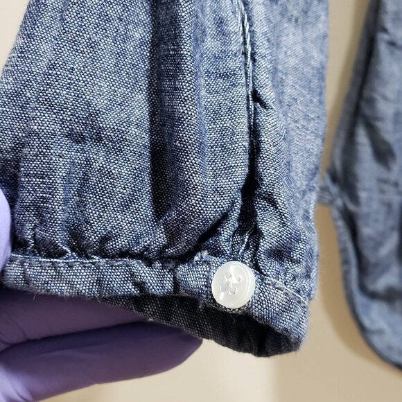 Old Navy Girls Blue Long Sleeve Design Pattern Chic Top – Size M, Good Condition - Picture 7 of 7